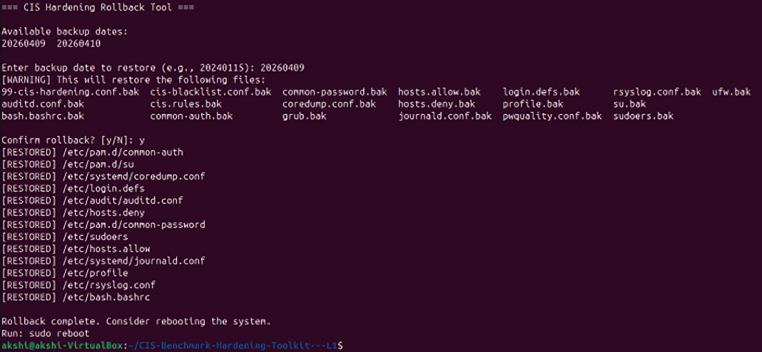 rollback.sh — restoring system state